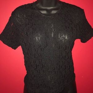 Black see through shirt